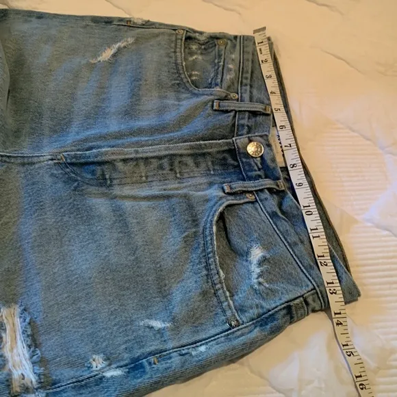 AGOLDE 90’s Jeans Distressed Light Wash Straight Legs High Rise Grungy Boho 24