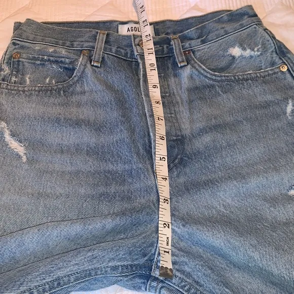 AGOLDE 90’s Jeans Distressed Light Wash Straight Legs High Rise Grungy Boho 24