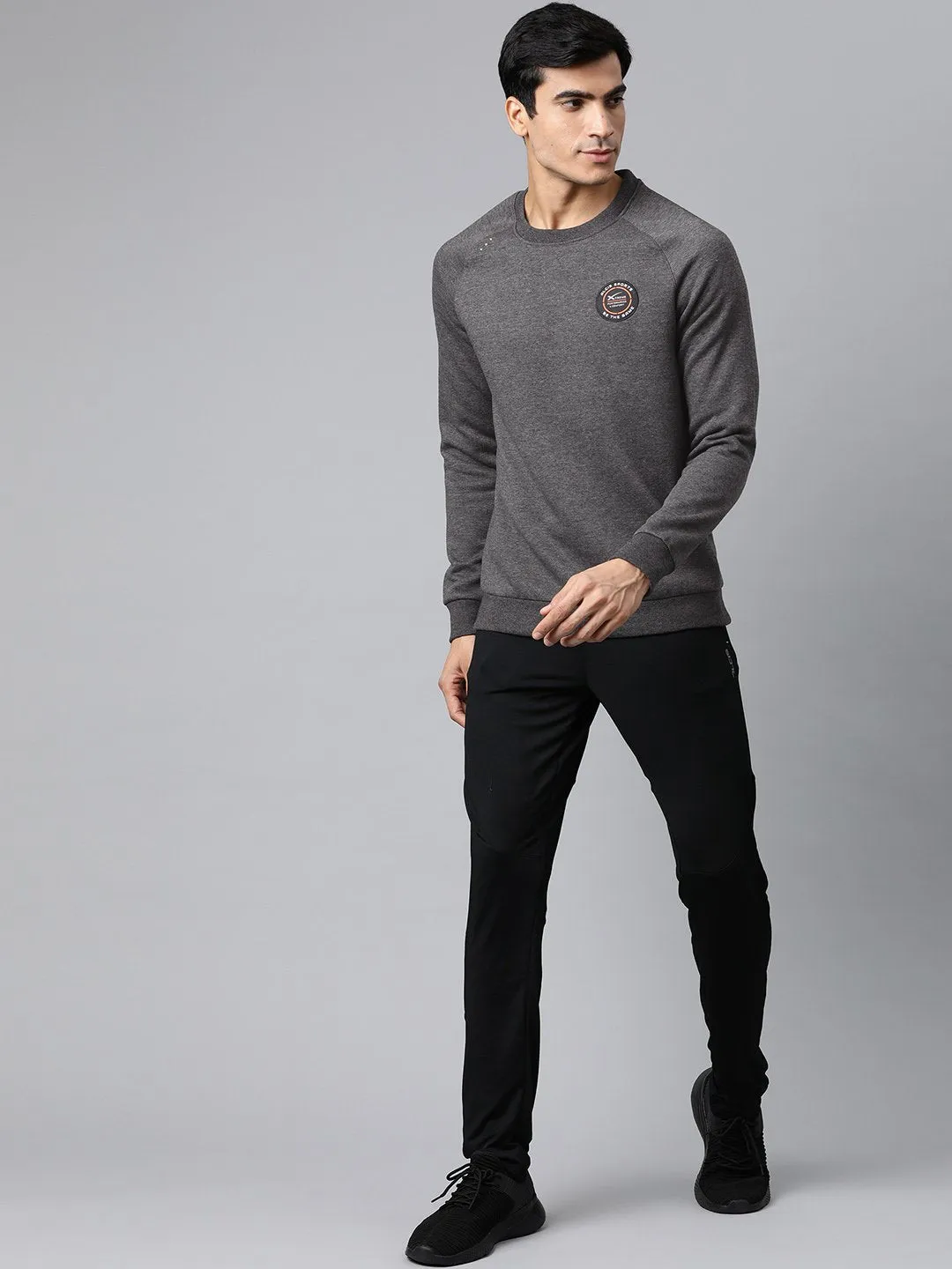 Alcis Men Grey Solid Sweatshirt