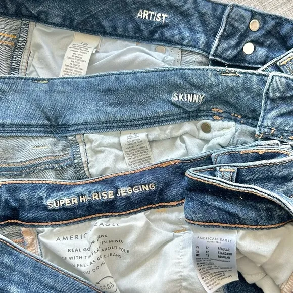 American Eagle stretch Jean bundle, retro styles (2011-2012), lots of character!
