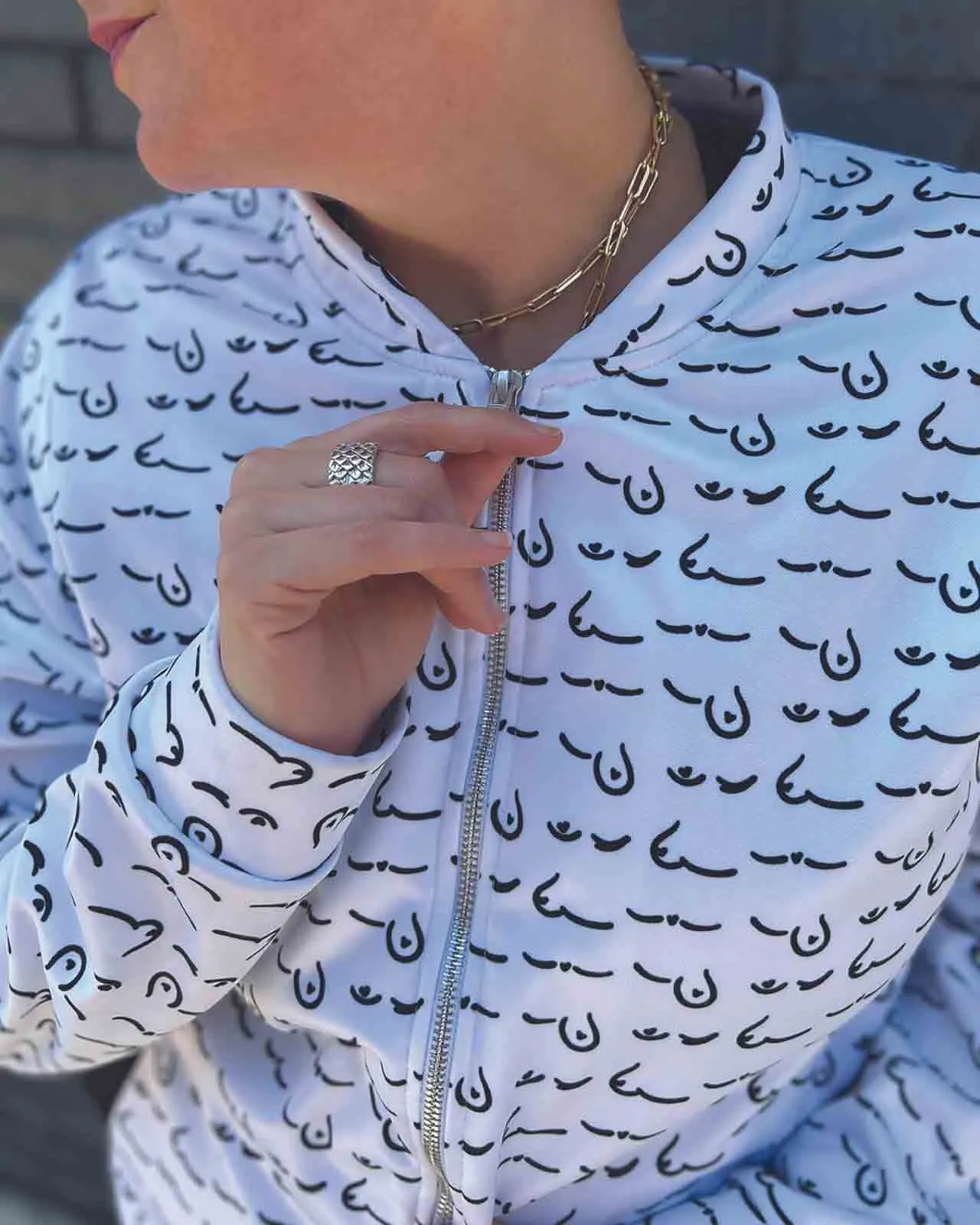 AnaOno Boob Inclusive White Bomber | Limited Edition