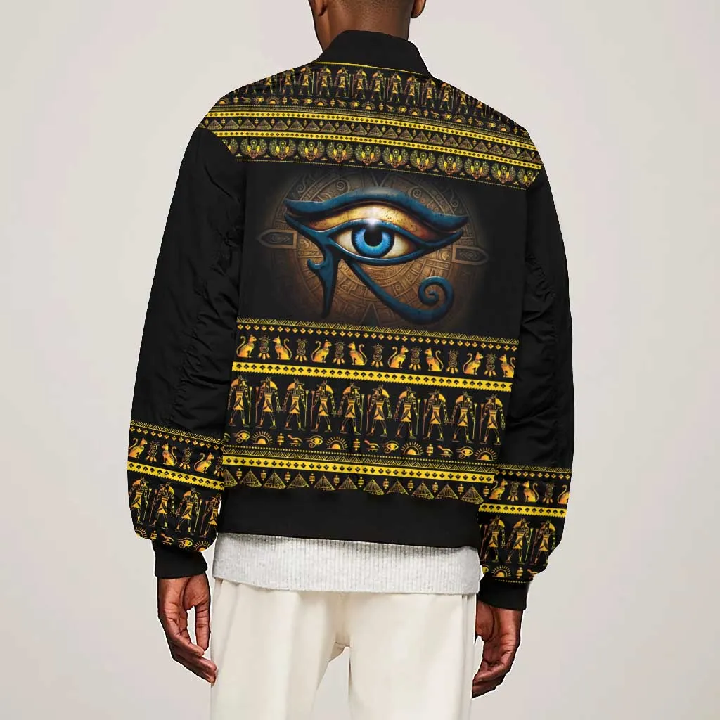 Ancient Egypt Eye Of Ra Bomber Jacket Sun To The Egyptians LT14