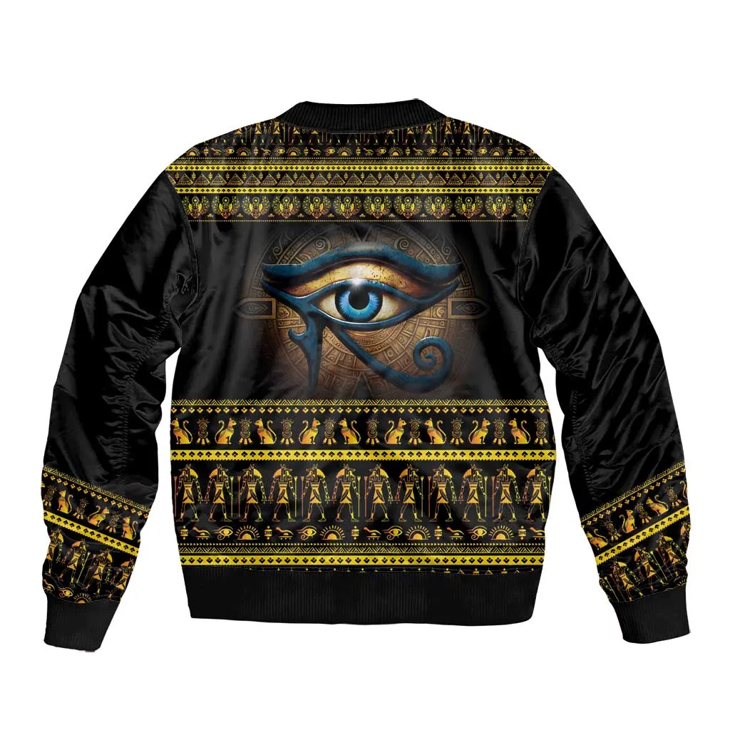 Ancient Egypt Eye Of Ra Bomber Jacket Sun To The Egyptians LT14