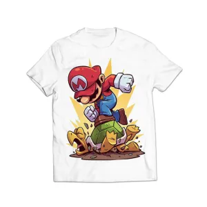 Angry Mario Printed Graphic T-Shirt