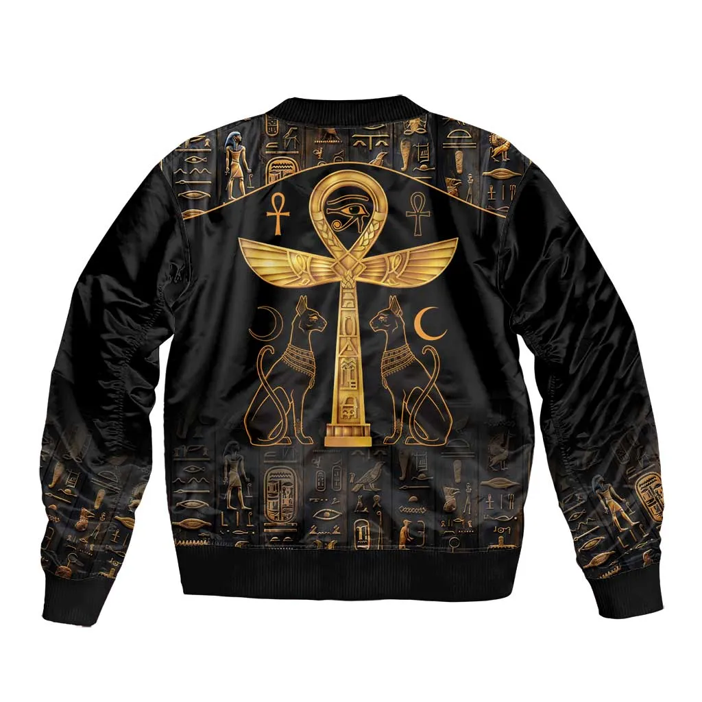 Ankh with Eye of Horus Bomber Jacket Ancient Egypt Culture LT9