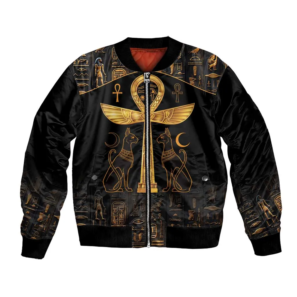 Ankh with Eye of Horus Bomber Jacket Ancient Egypt Culture LT9