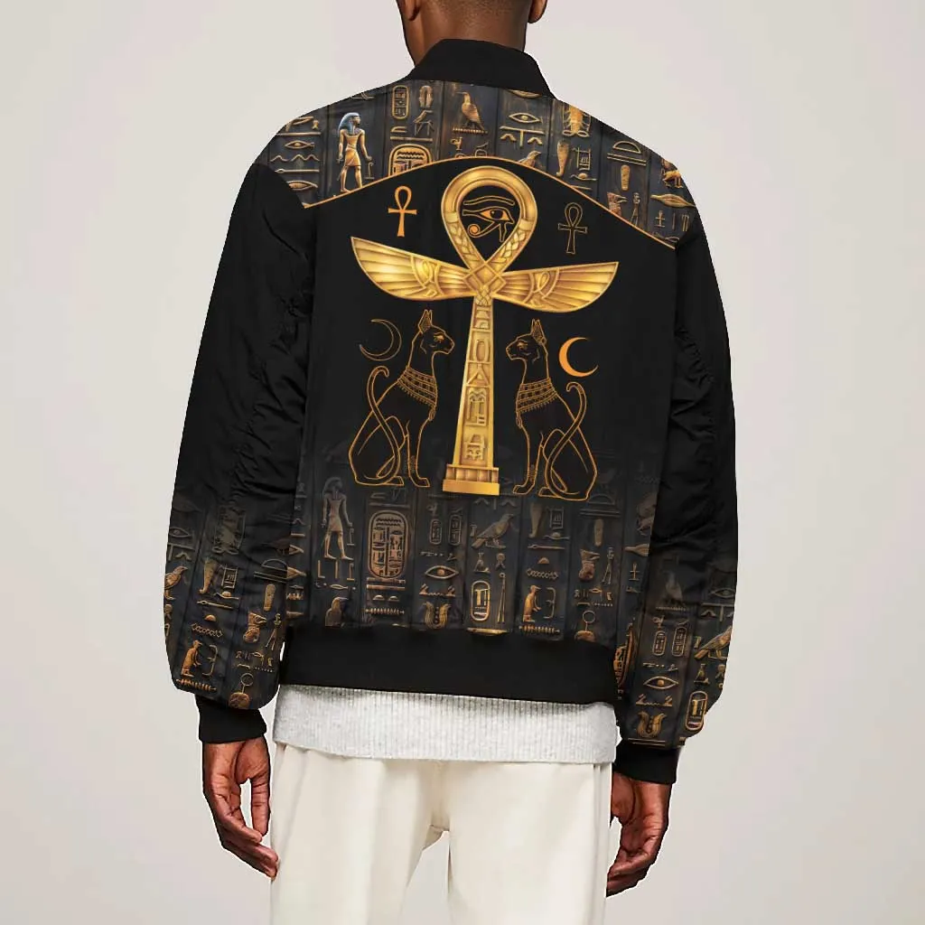 Ankh with Eye of Horus Bomber Jacket Ancient Egypt Culture LT9