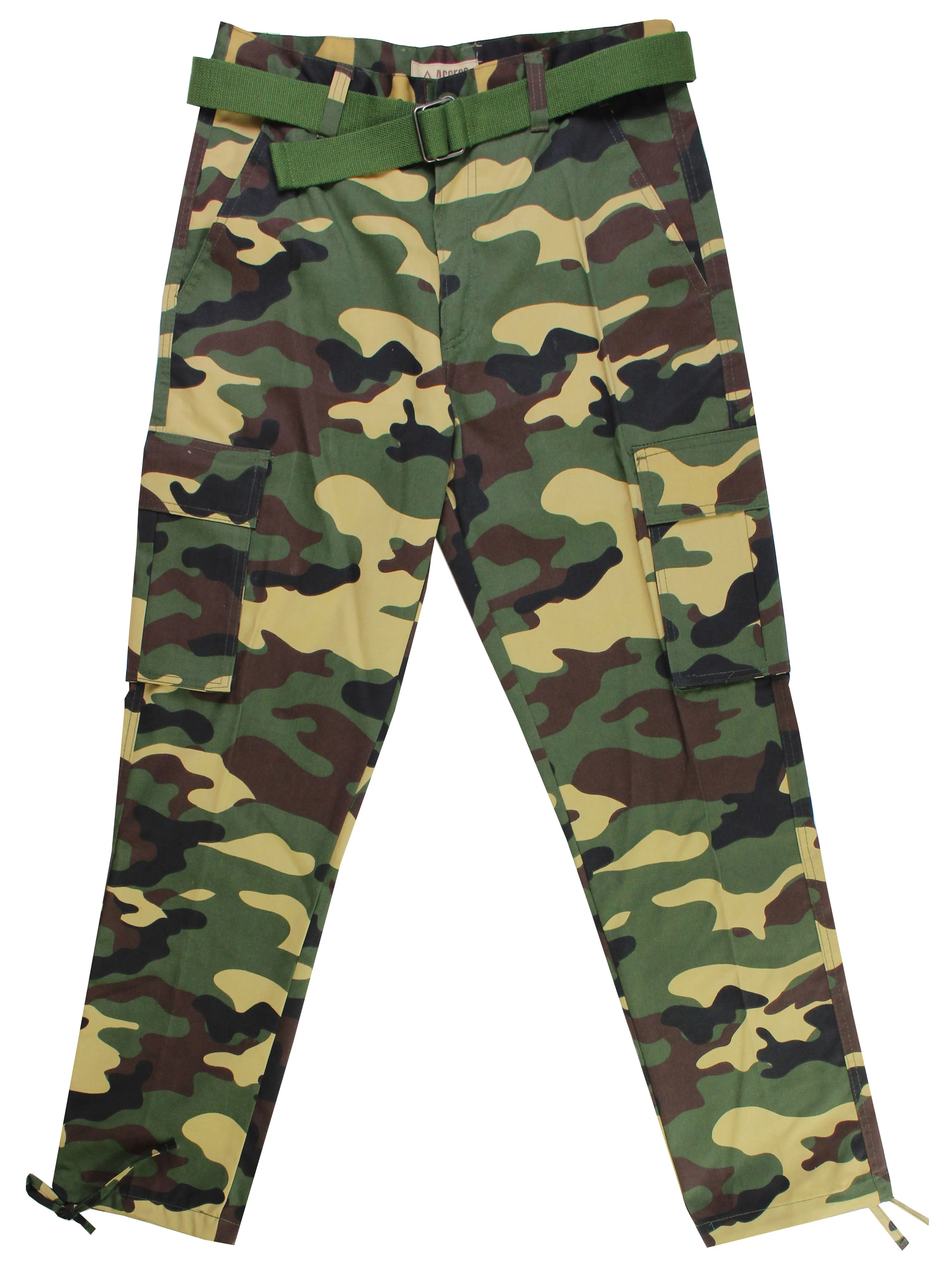 AP13122: Camo Cargo Pants With Belt