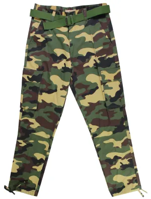 AP13122: Camo Cargo Pants With Belt