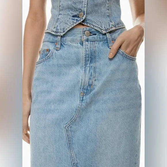 Aritzia Denim Forum The '90s Vintage Maxi Denim Skirt