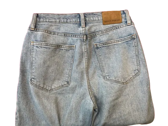 Aritzia Denim Forum The Arlo High Rise Straight Distressed Jeans