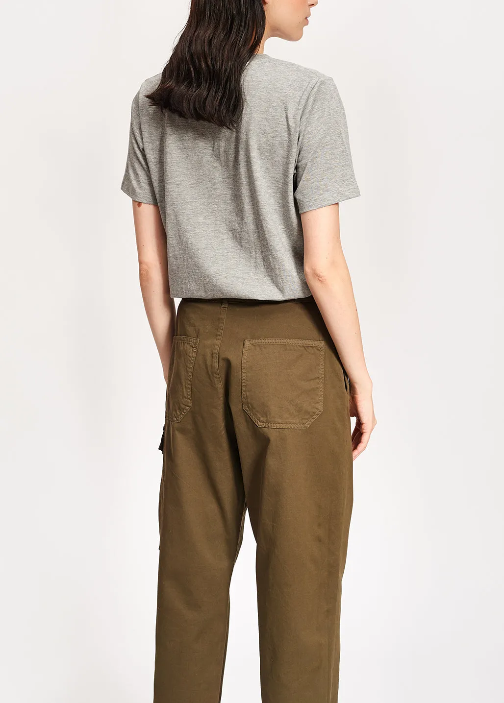 Army green cotton cargo pants
