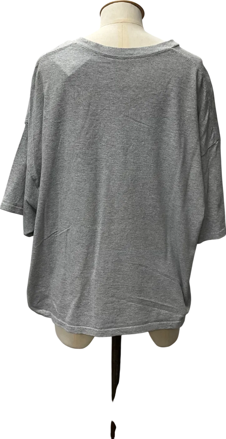 ASOS Cropped Oversized T-shirt With Sevilla Front Print In Grey Marl UK L