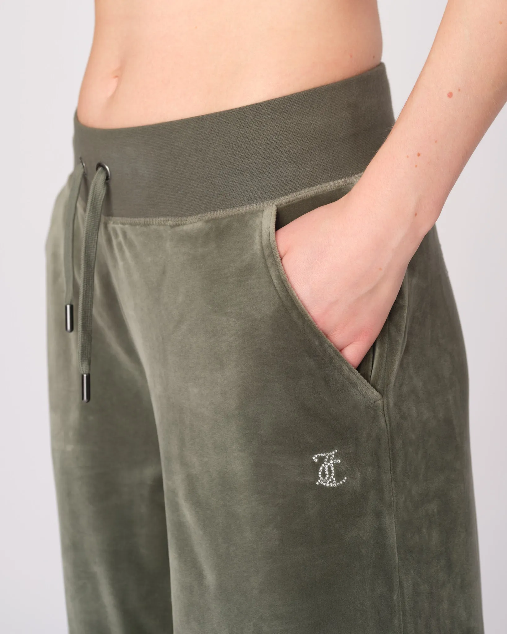 Audrey Cargo Classic Velour Trouser Thyme