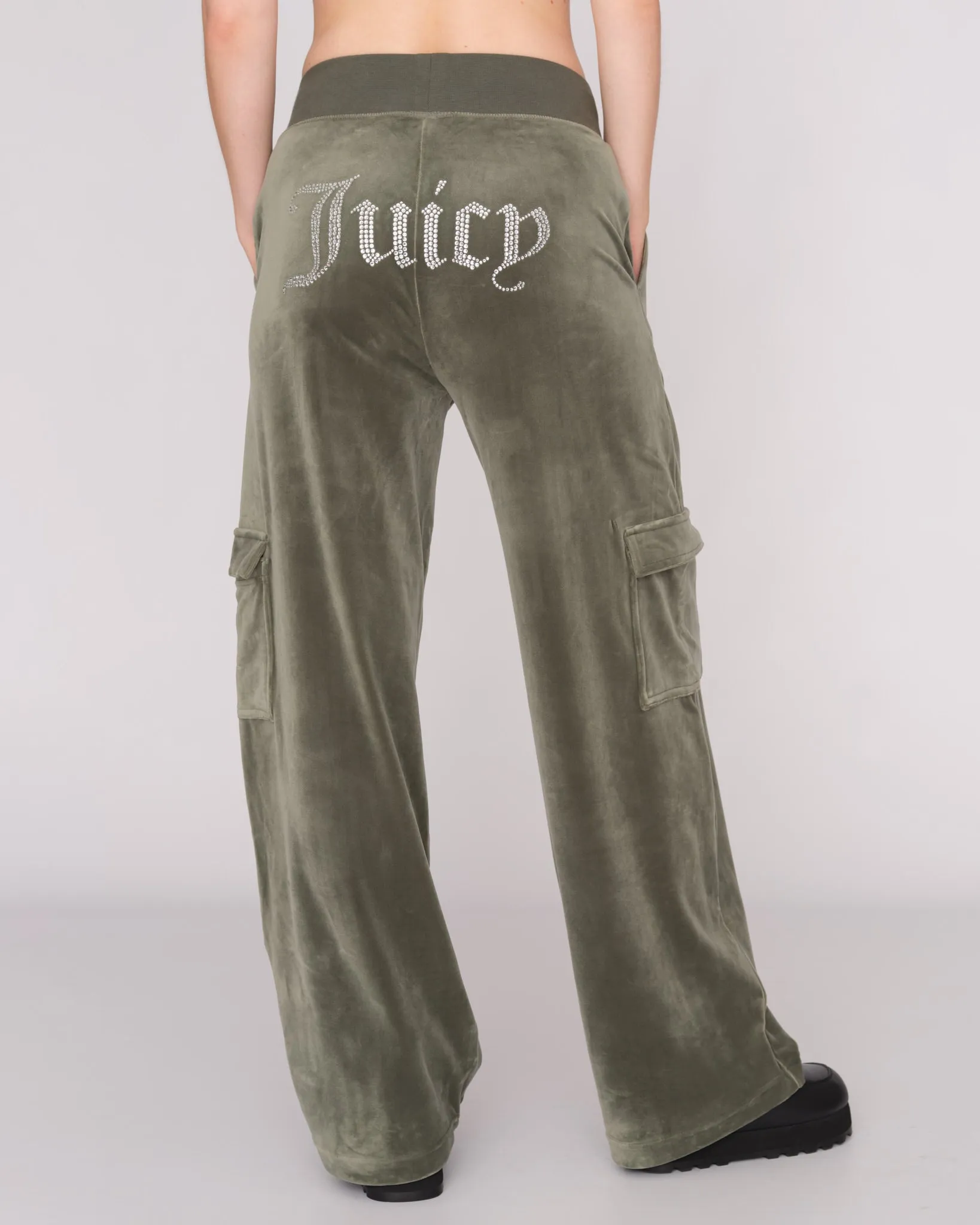 Audrey Cargo Classic Velour Trouser Thyme