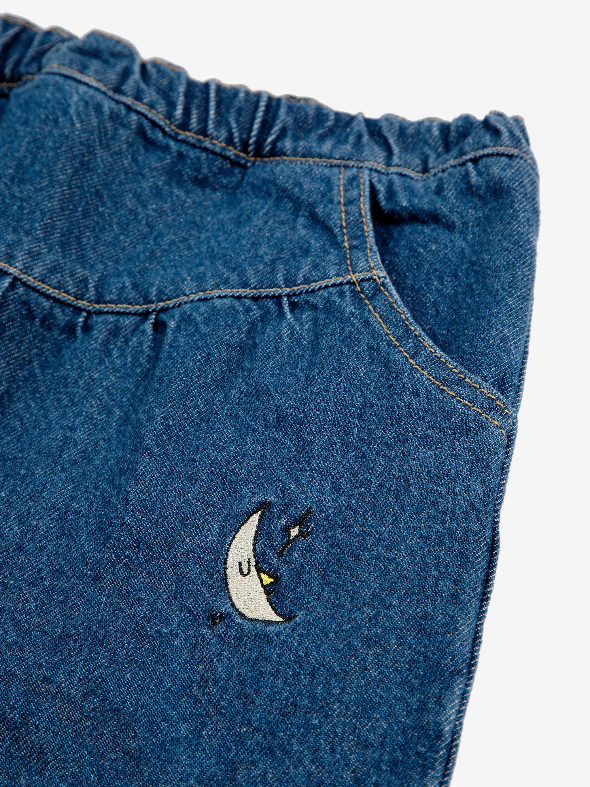 Baby Beneath The Moon Denim Baggy Pants, Navy Blue