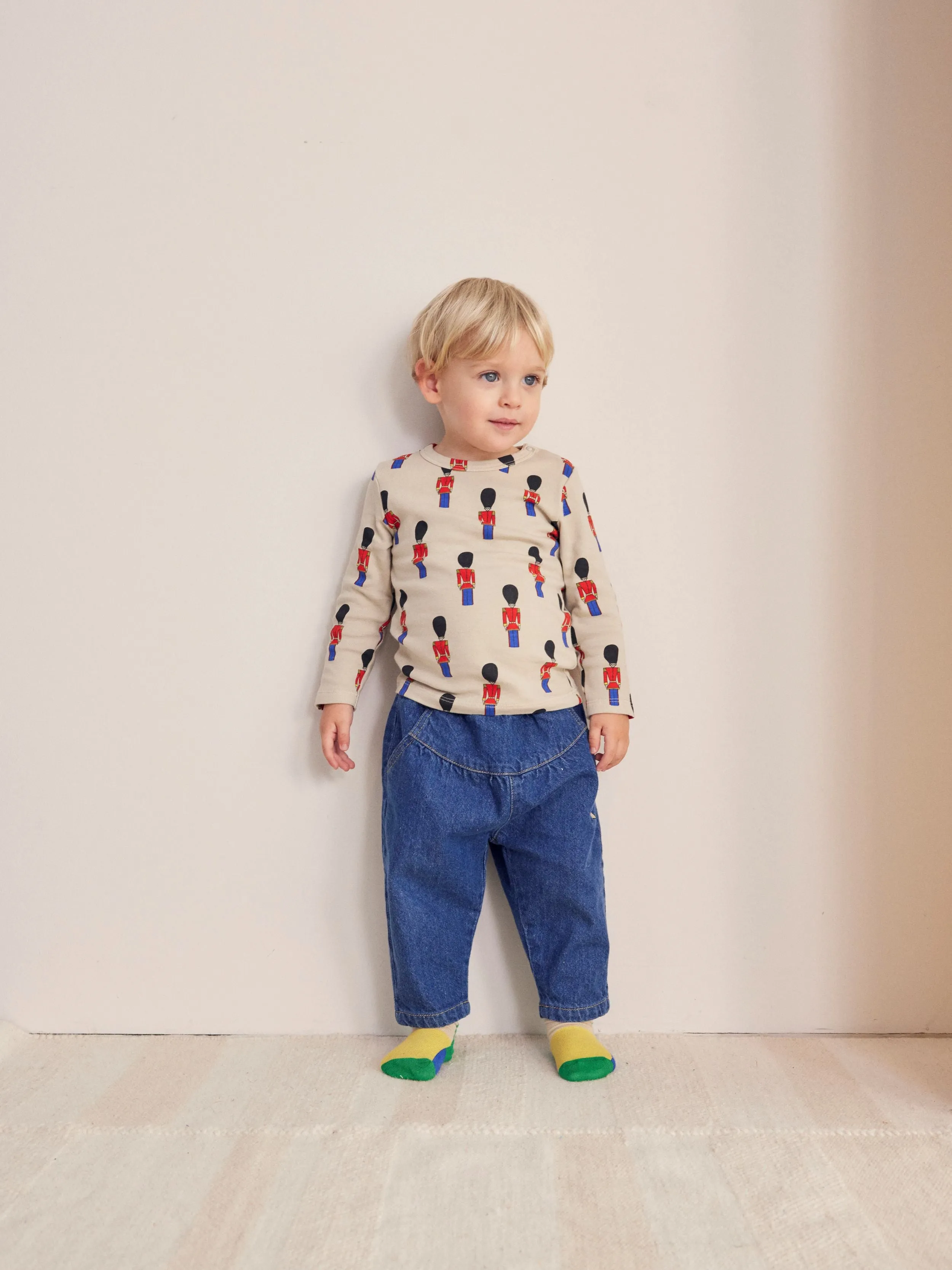 Baby Beneath The Moon Denim Baggy Pants, Navy Blue