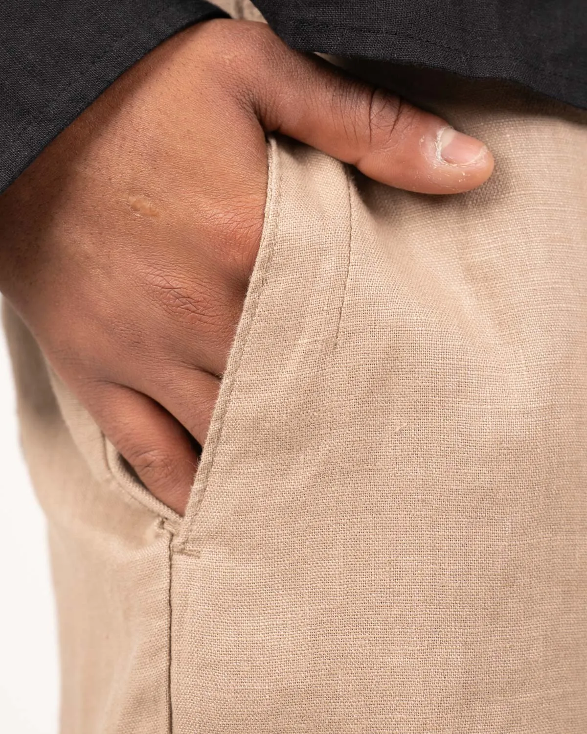 Baggy 100% Linen Pants Mocha