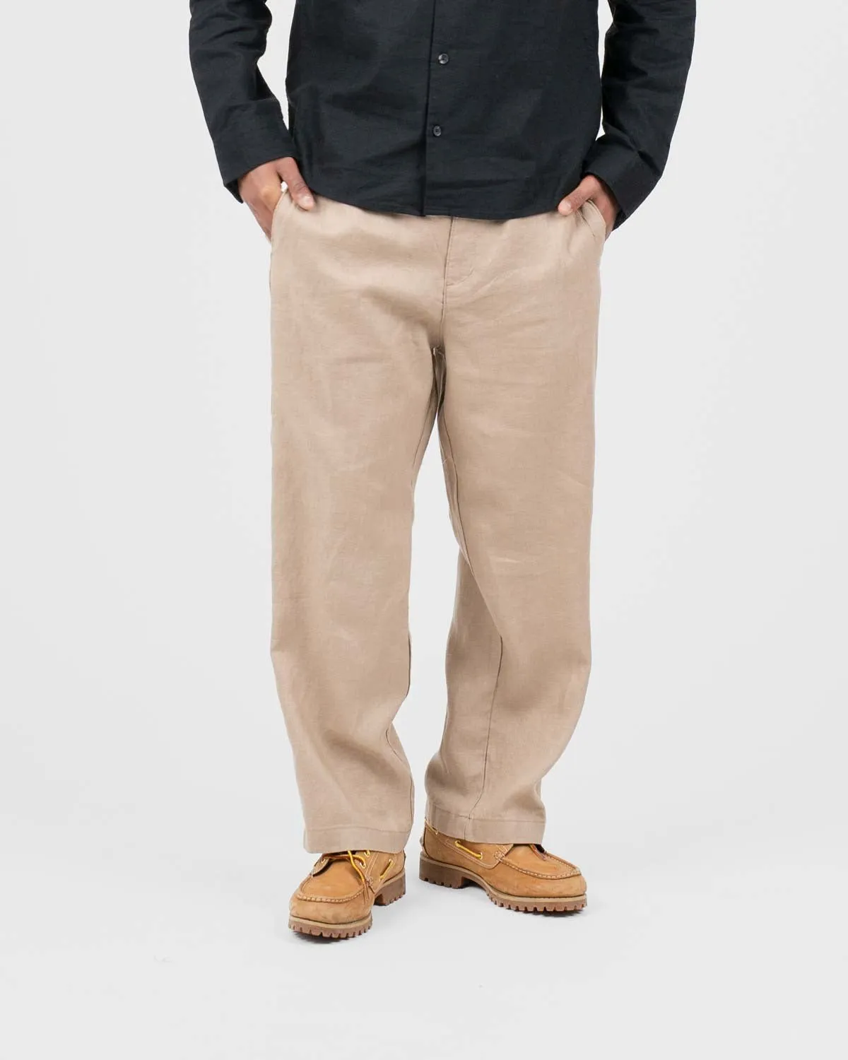 Baggy 100% Linen Pants Mocha