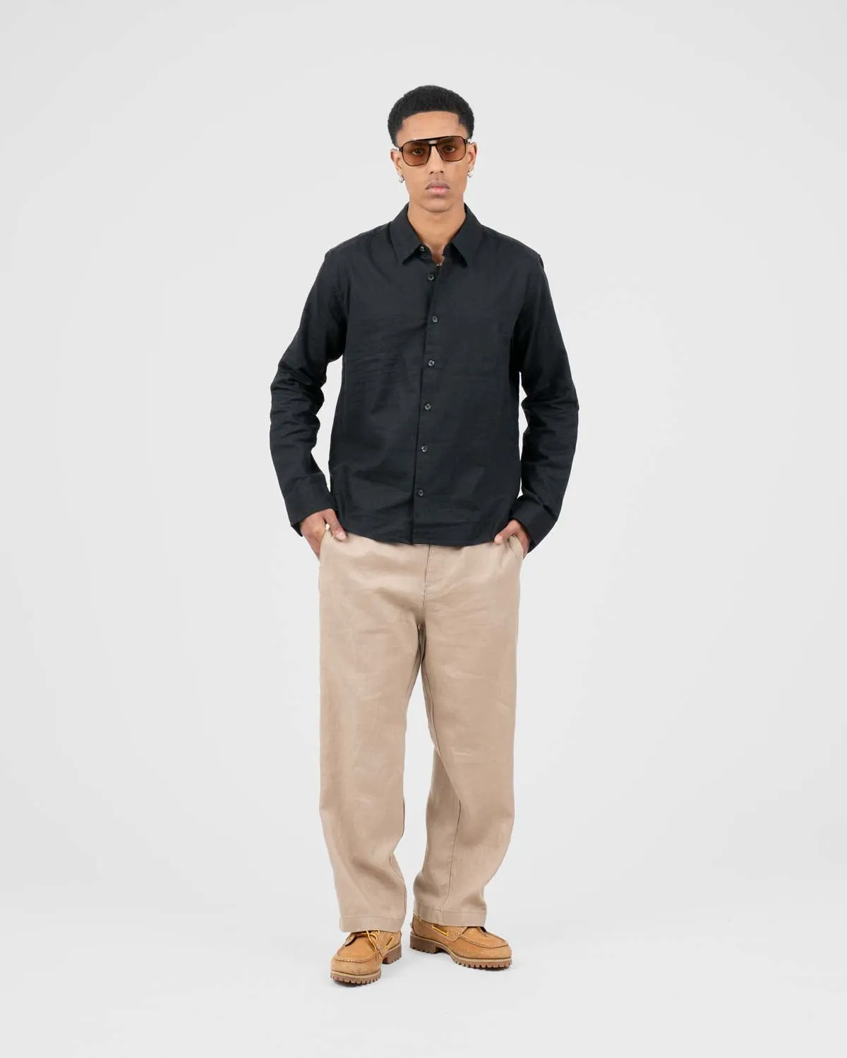 Baggy 100% Linen Pants Mocha