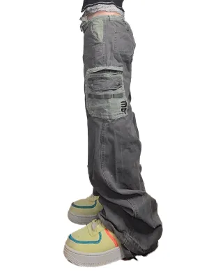 Baggy cargo kaki multipoches
