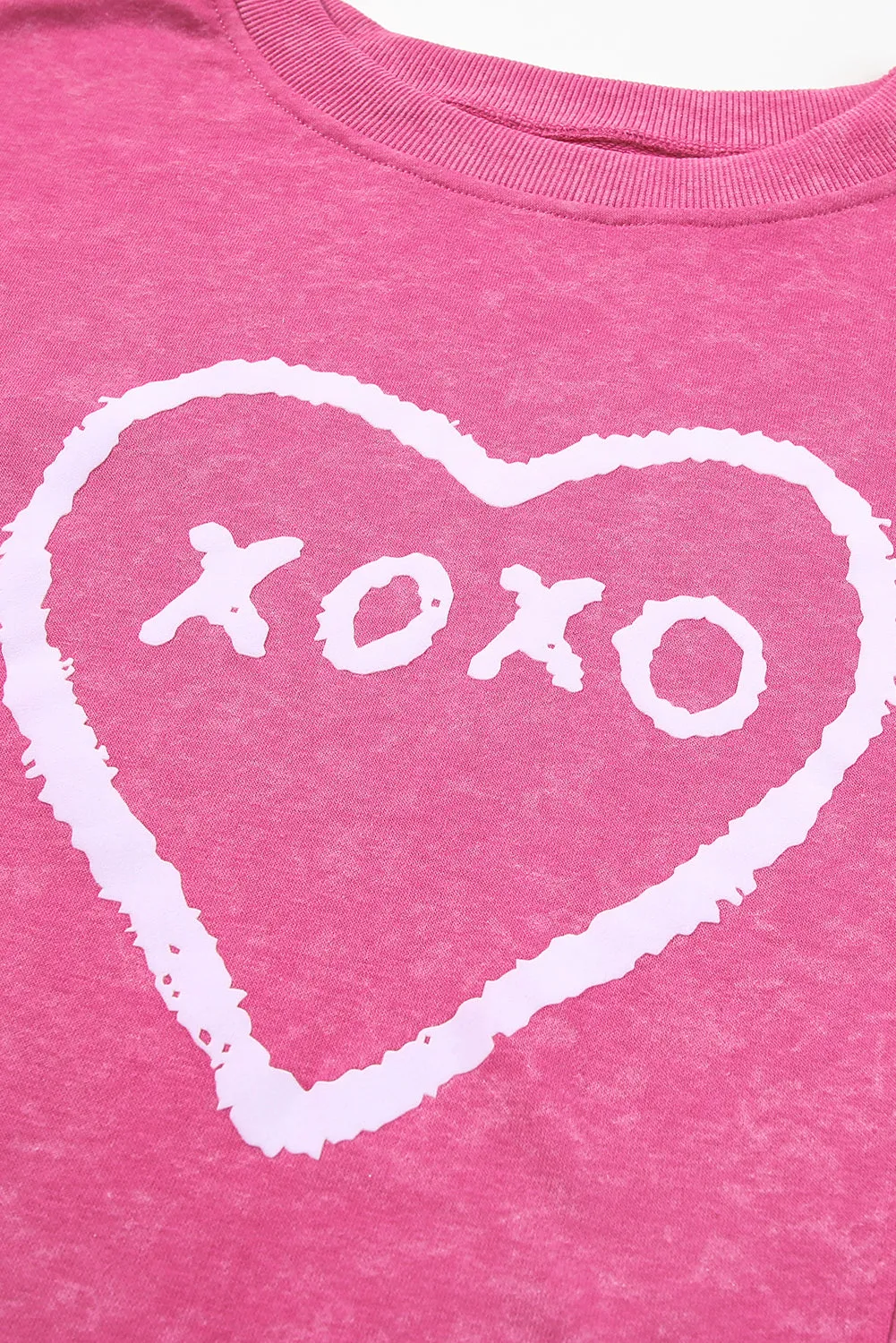 Barbie Style XOXO Heart Shaped Glitter Pullover Sweatshirt