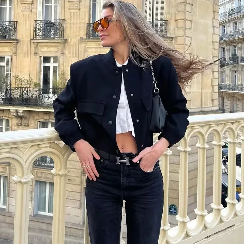 Baseball Aviator Cropped Bomber Jackets