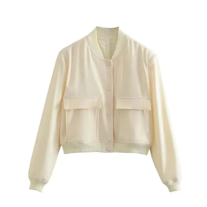 Baseball Aviator Cropped Bomber Jackets