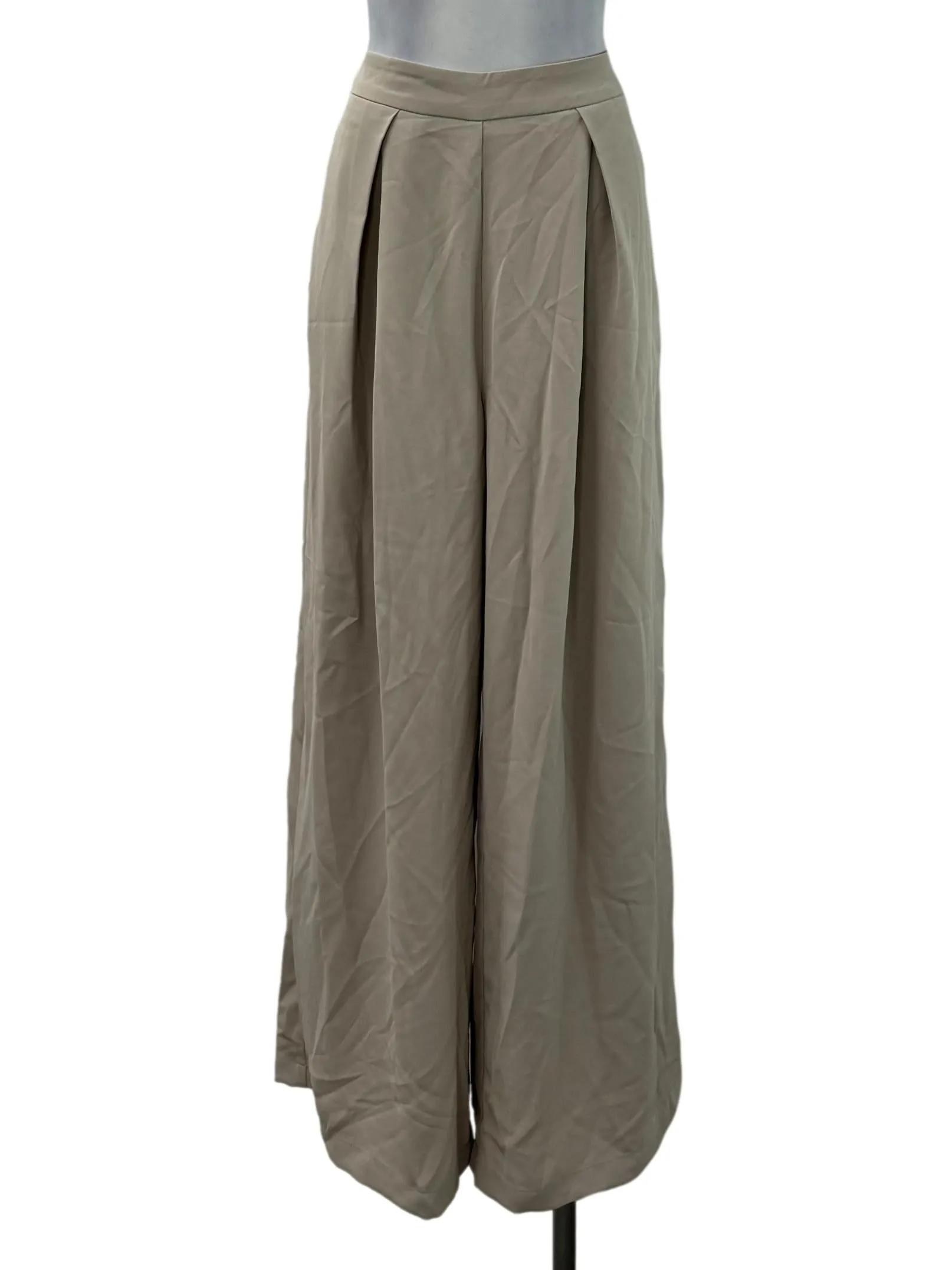 Beige Baggy Straight Pants