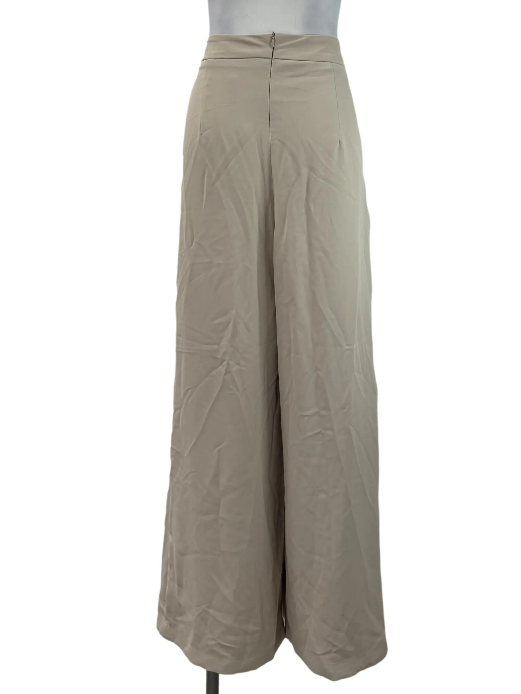 Beige Baggy Straight Pants