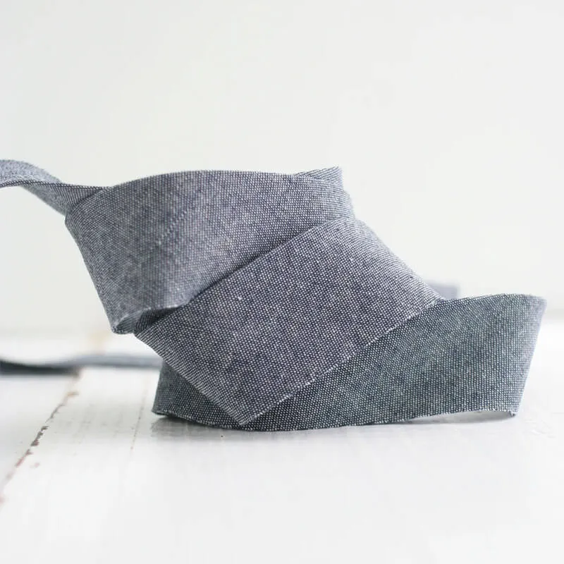 Bessie Pearl Dress Washed Denim Binding
