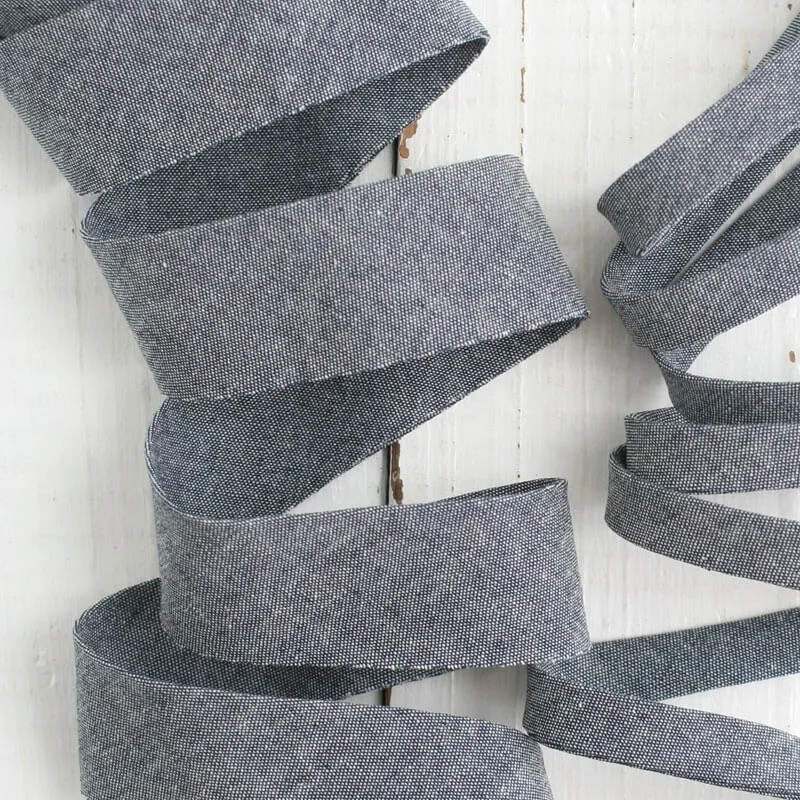 Bessie Pearl Dress Washed Denim Binding