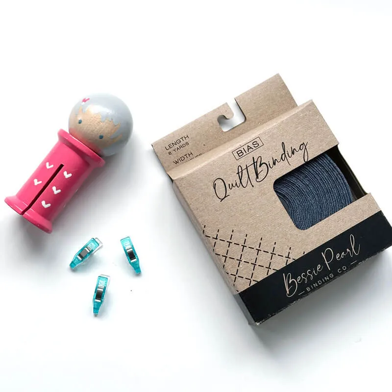 Bessie Pearl Dress Washed Denim Binding