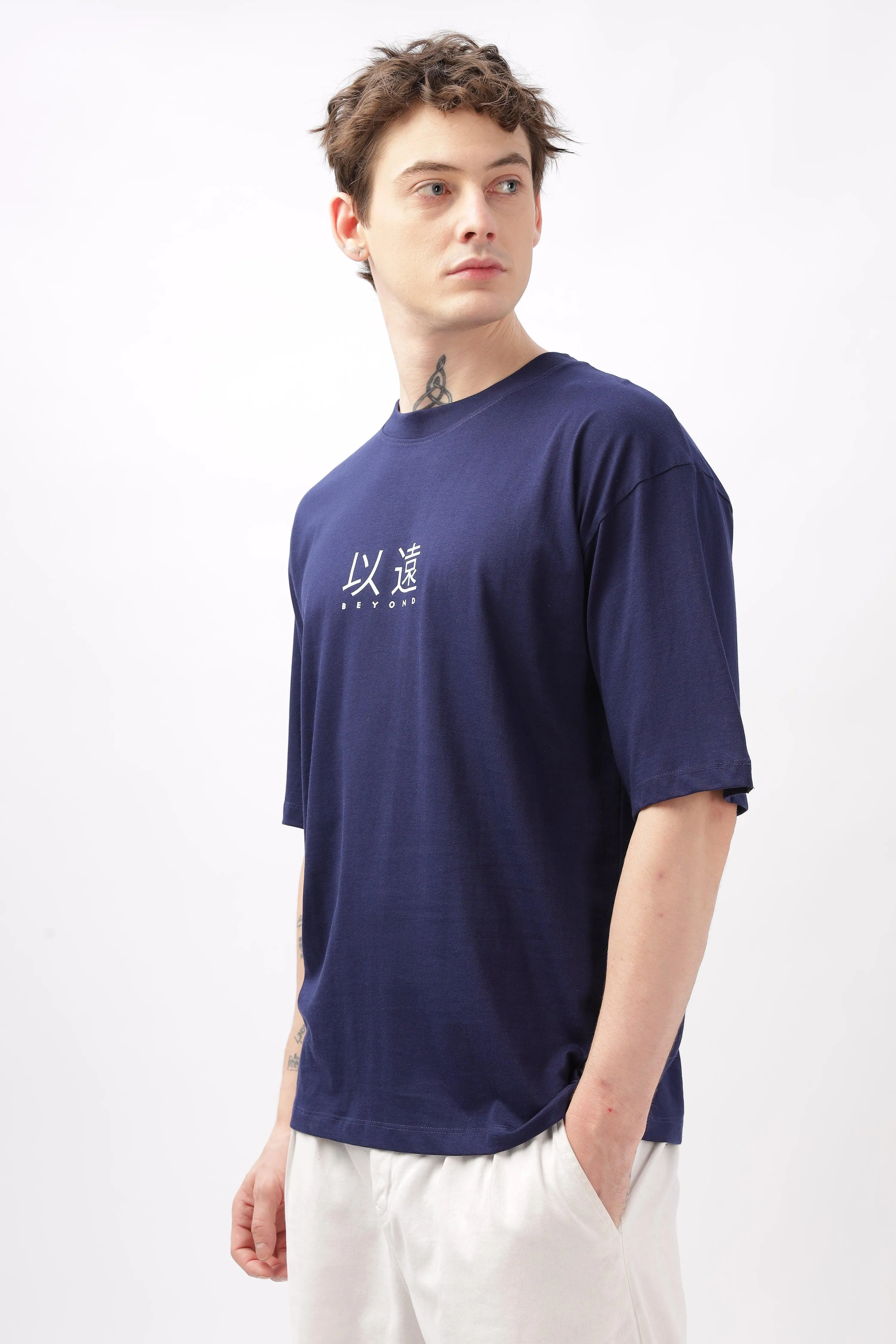 Beyond Navy Blue Oversized T-shirt
