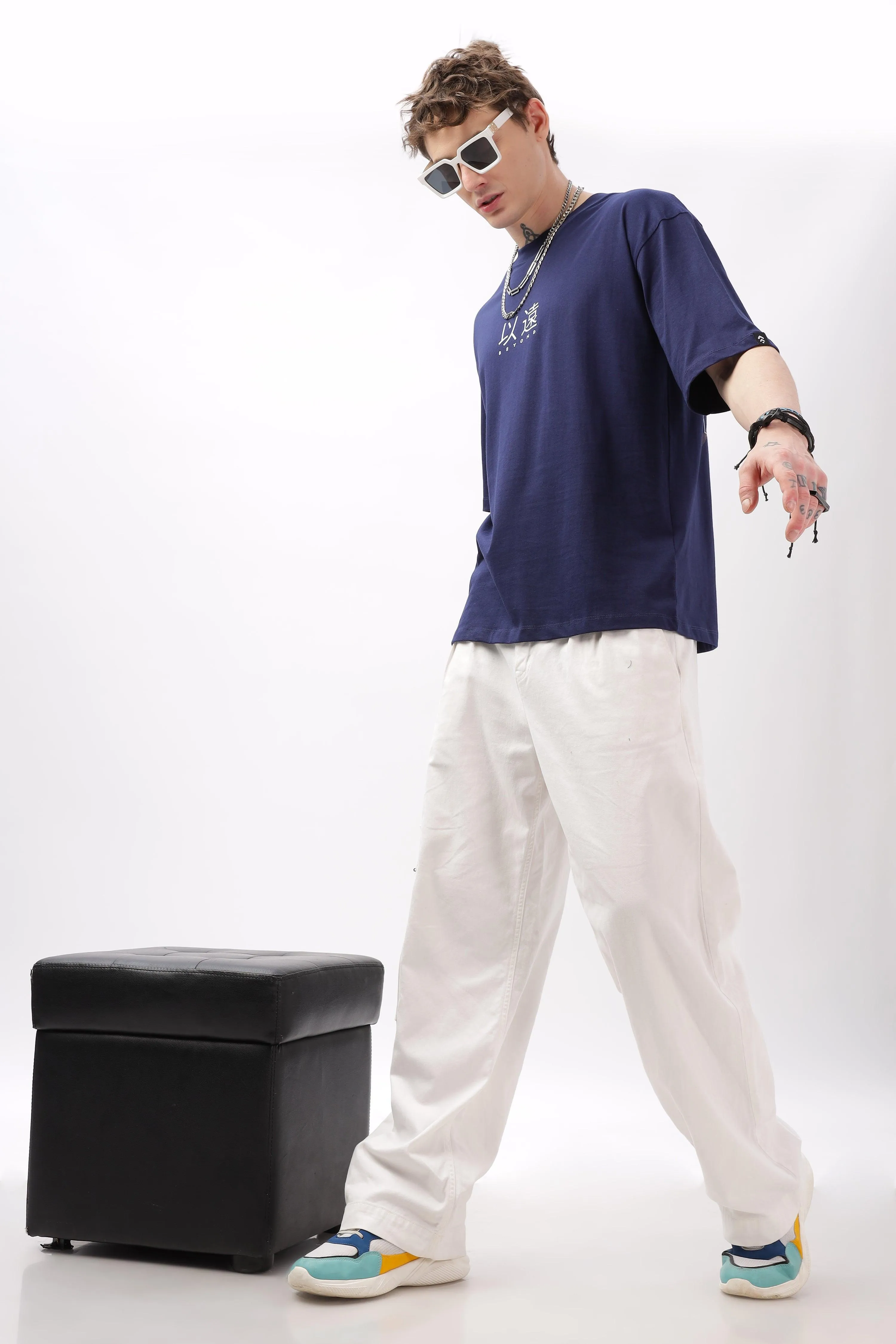 Beyond Navy Blue Oversized T-shirt