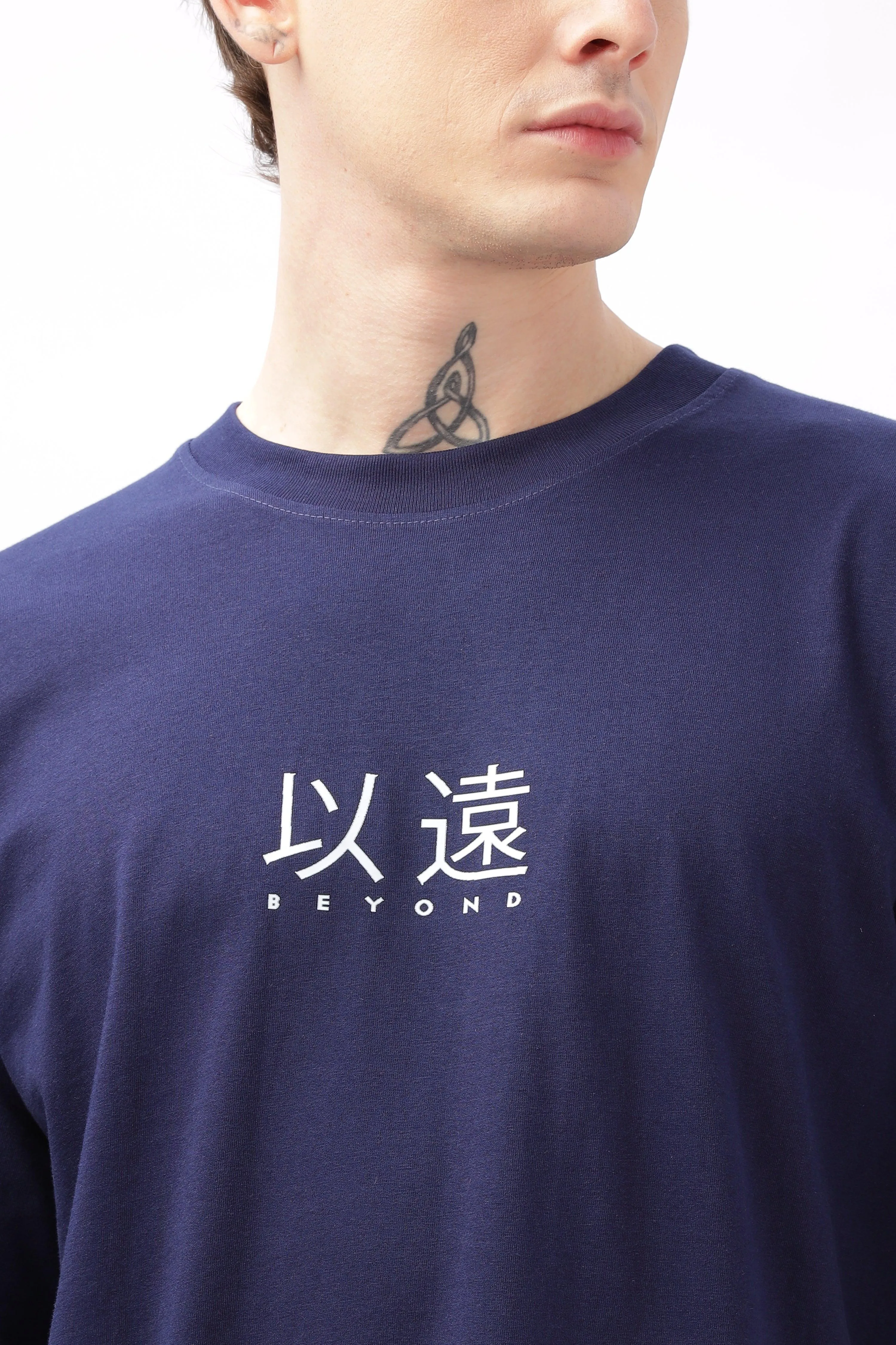 Beyond Navy Blue Oversized T-shirt