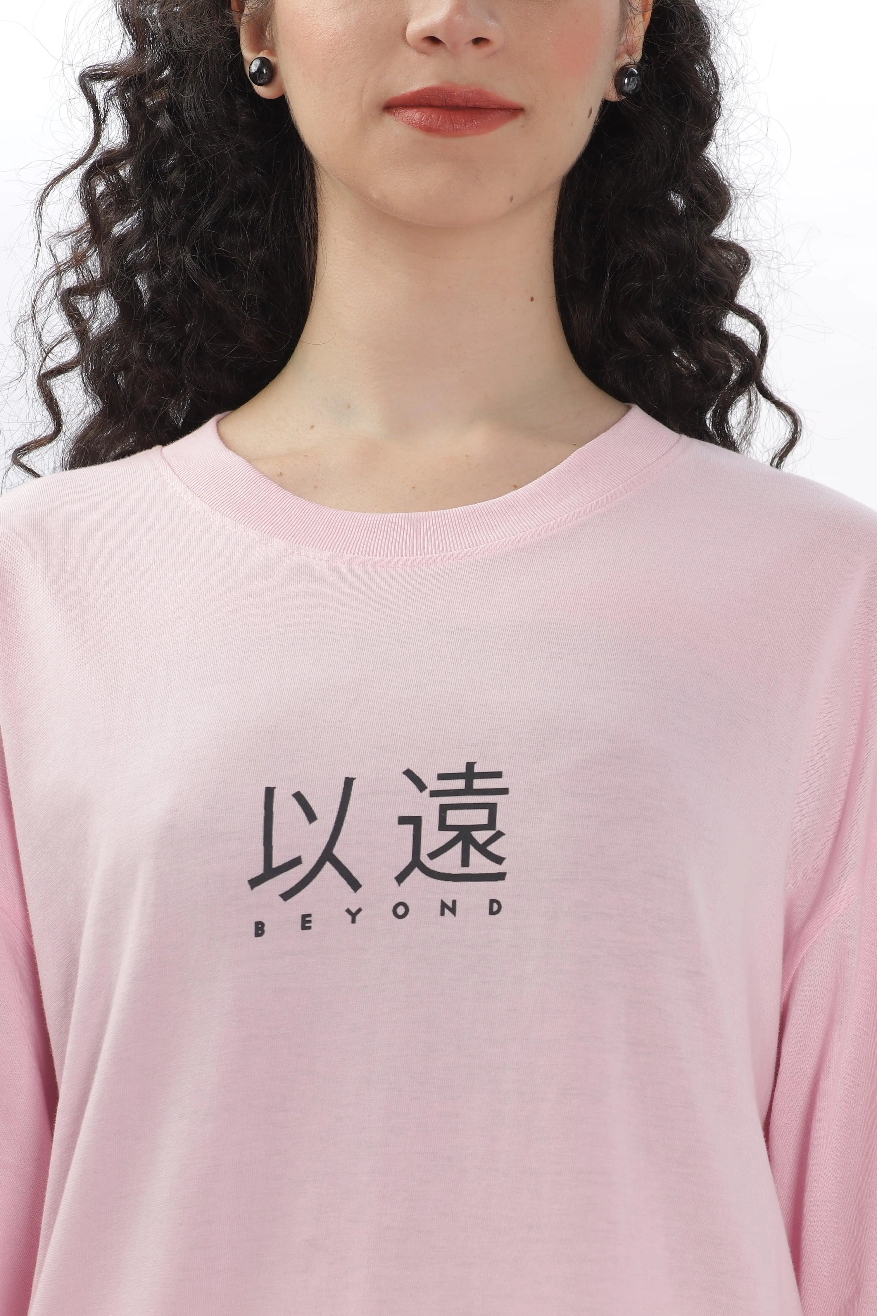 Beyond Soft Pink Oversized T-shirt