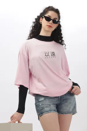 Beyond Soft Pink Oversized T-shirt