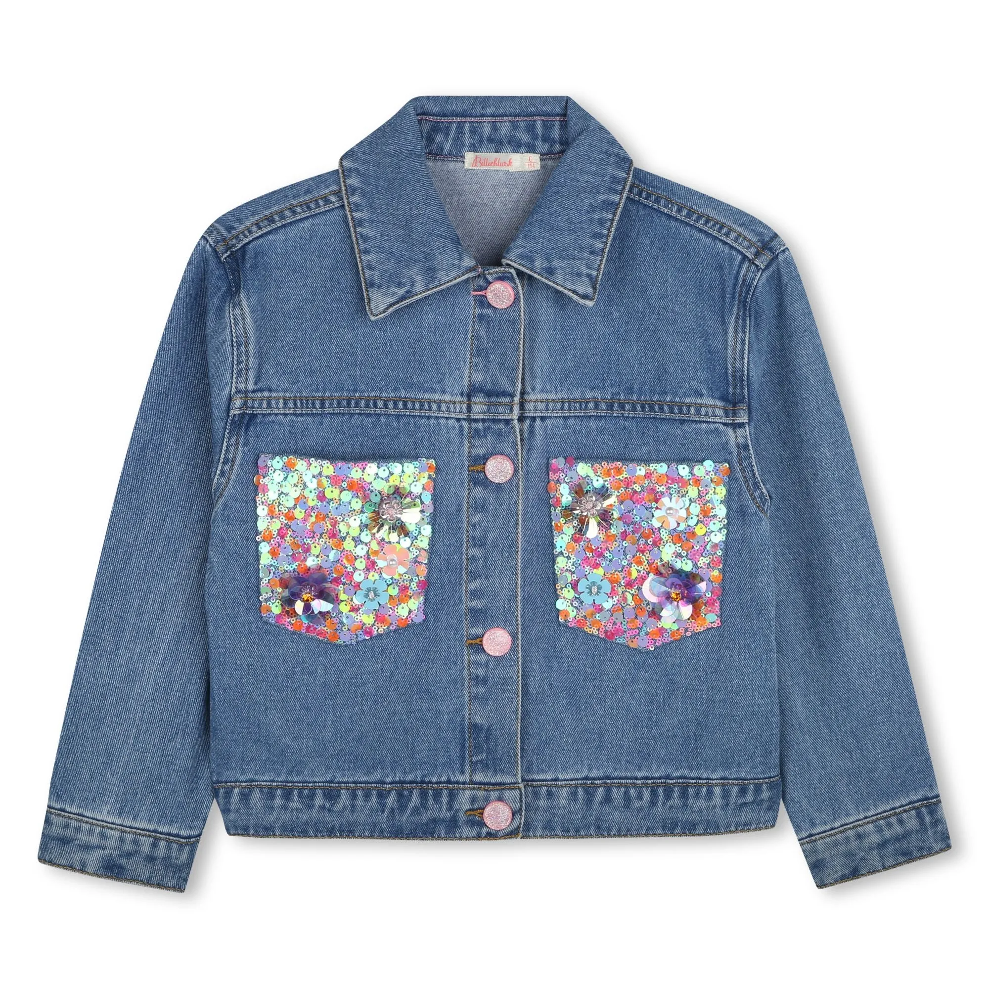 Billieblush Girls Double Stone Brushed Denim Jacket