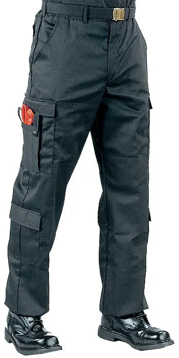 Black - 9 Pocket EMT Pants - Polyester Cotton Twill - Cargo Work Trousers - Mens