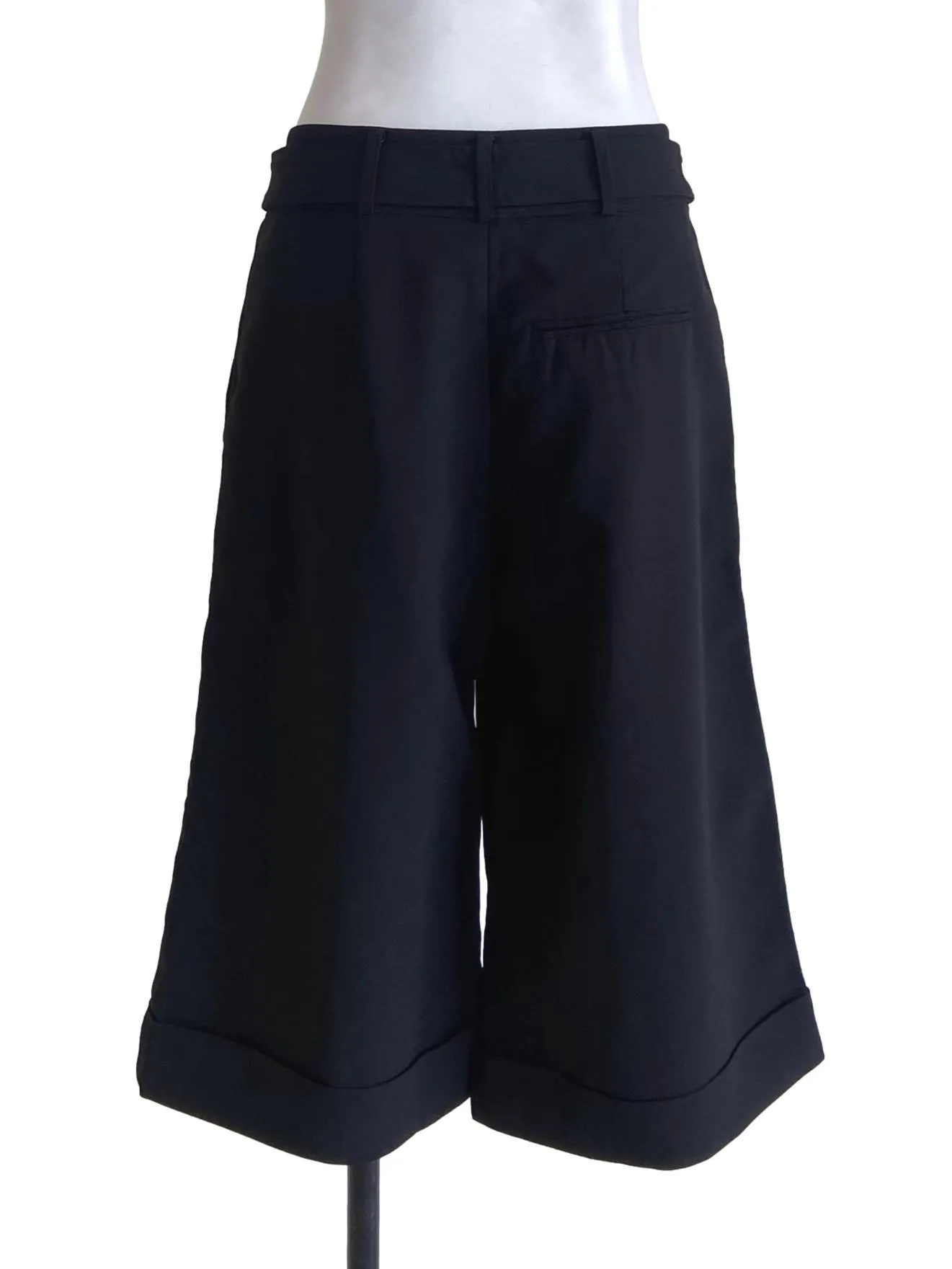 Black Culottes Baggy Pants
