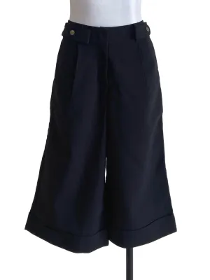Black Culottes Baggy Pants