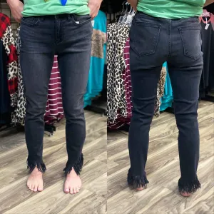 Black Fringe Jeans