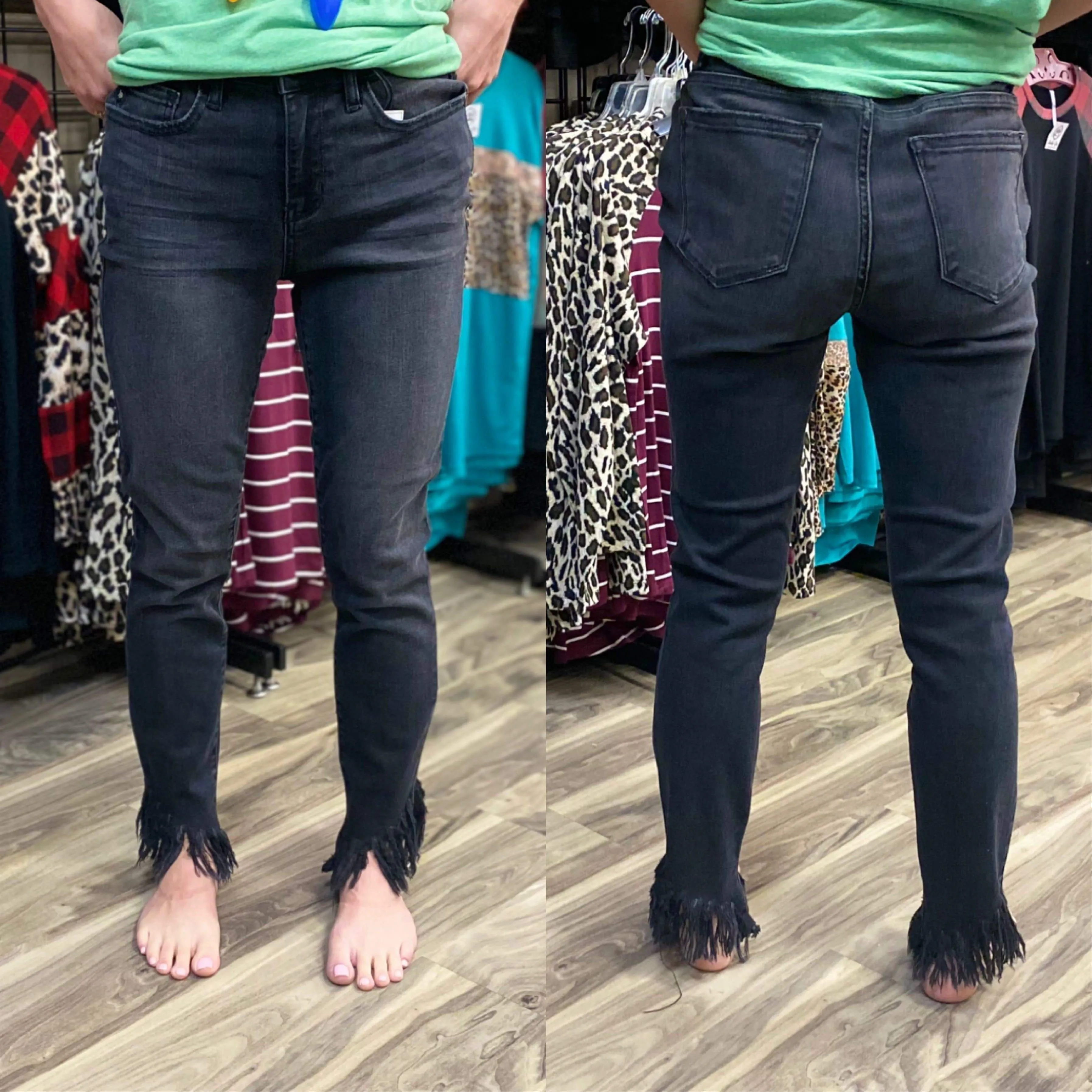 Black Fringe Jeans