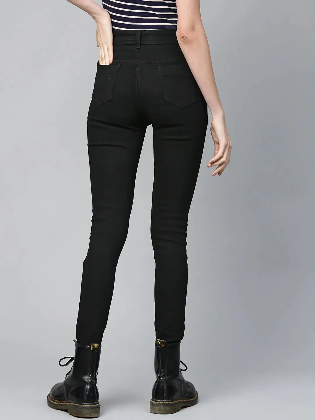 Black Heavy Distressed Multi-Slit Jeans