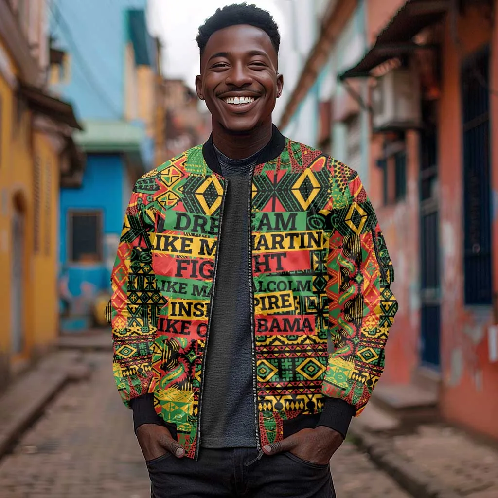 Black History Black Month Dream Like Sleeve Zip Bomber Jacket LT9