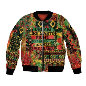 Black History Black Month Dream Like Sleeve Zip Bomber Jacket LT9