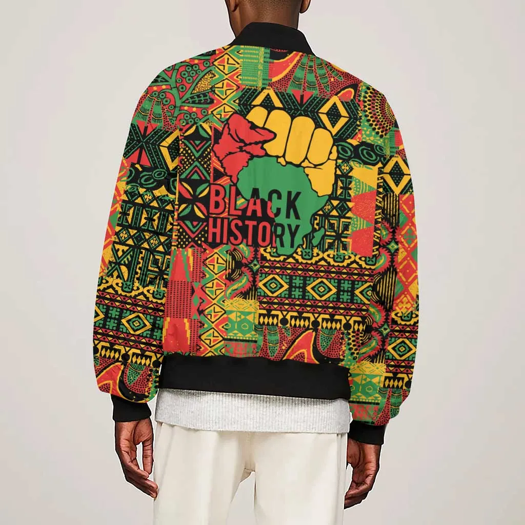 Black History Black Month Dream Like Sleeve Zip Bomber Jacket LT9