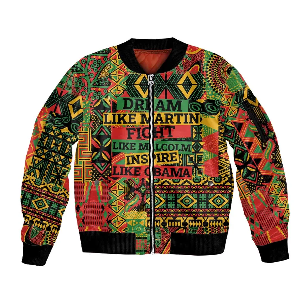 Black History Black Month Dream Like Sleeve Zip Bomber Jacket LT9