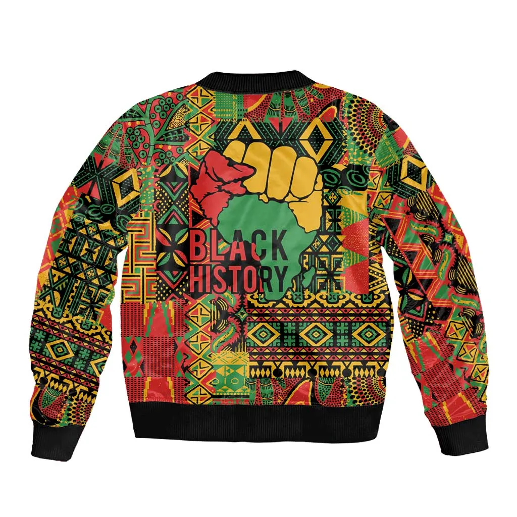 Black History Black Month Dream Like Sleeve Zip Bomber Jacket LT9